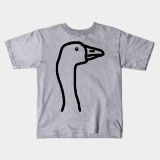 Goose Portrait Minimal Line Drawing Kids T-Shirt